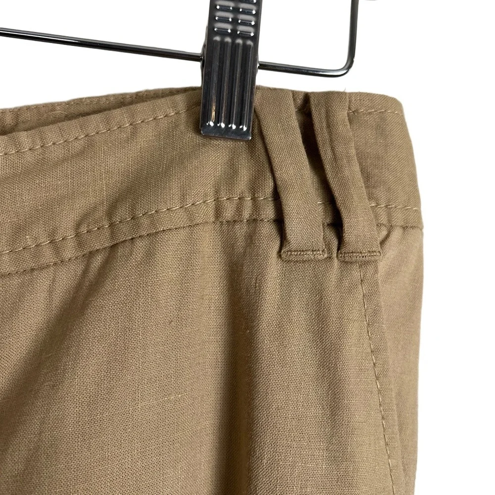 Banana‎ Republic Martin Pants 10 Khaki Straight Linen Stretch Classic Coastal